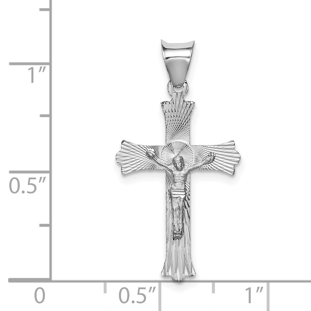 Crucifix Pendant in 14k White Gold
