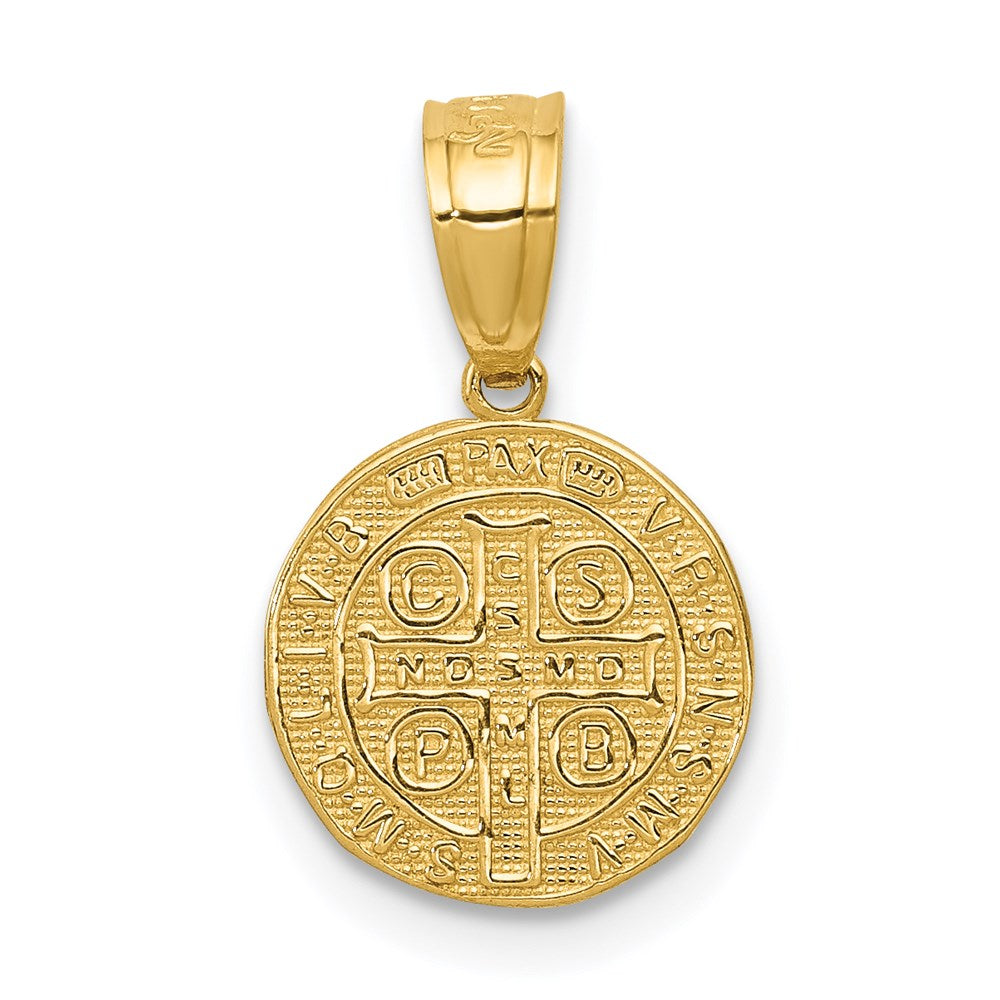 San Benito 2 Sided Round Small Pendant in 14k Yellow Gold