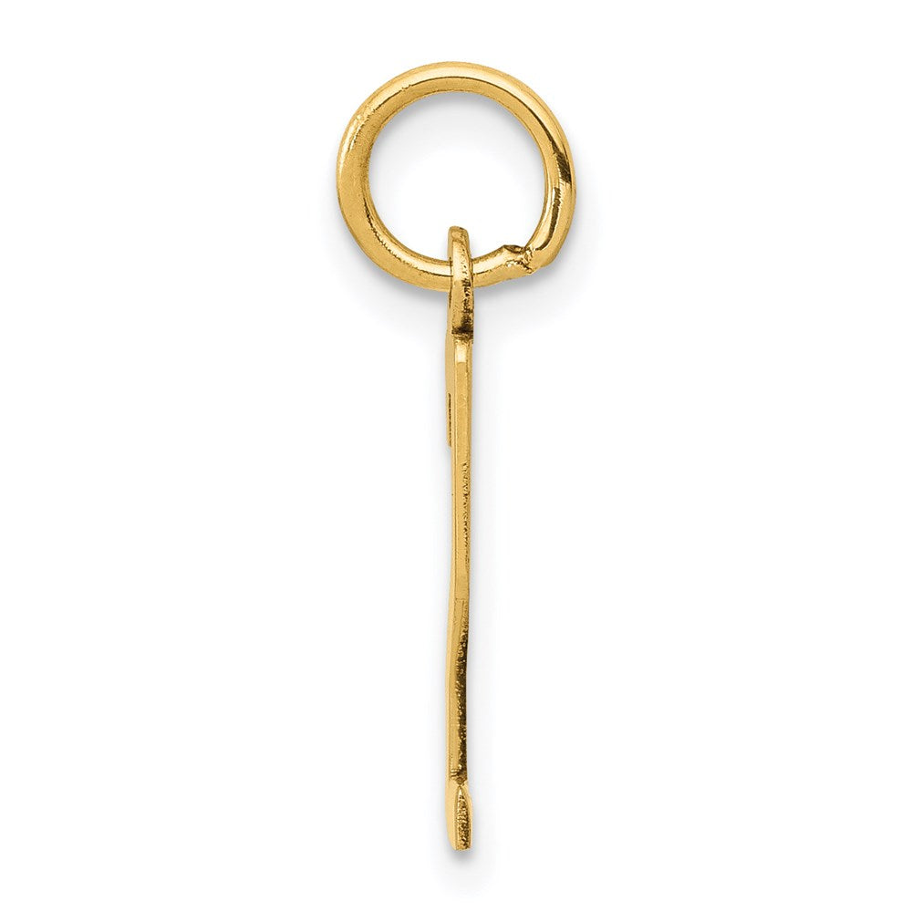 Small Elongated Number 2 Charm in 14k Yellow Gold