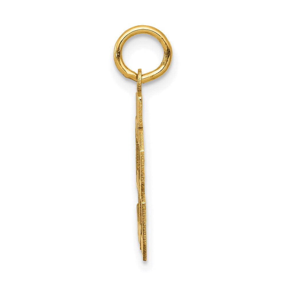Small Satin Number 58 Charm in 14k Yellow Gold