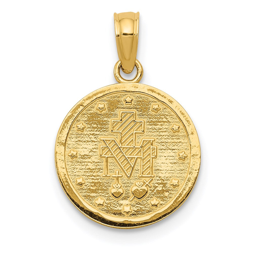 Miraculous Medal Pendant in 14k Yellow Gold