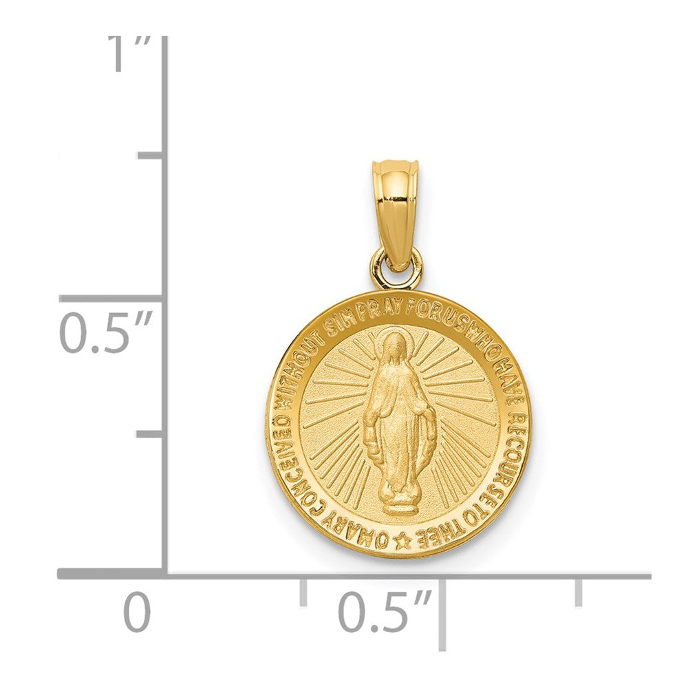 Miraculous Medal Pendant in 14k Yellow Gold