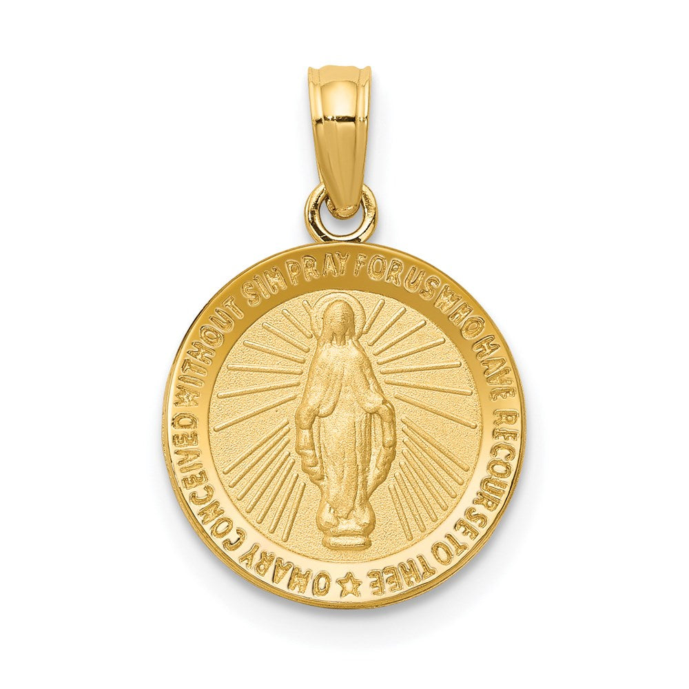 Miraculous Medal Pendant in 14k Yellow Gold