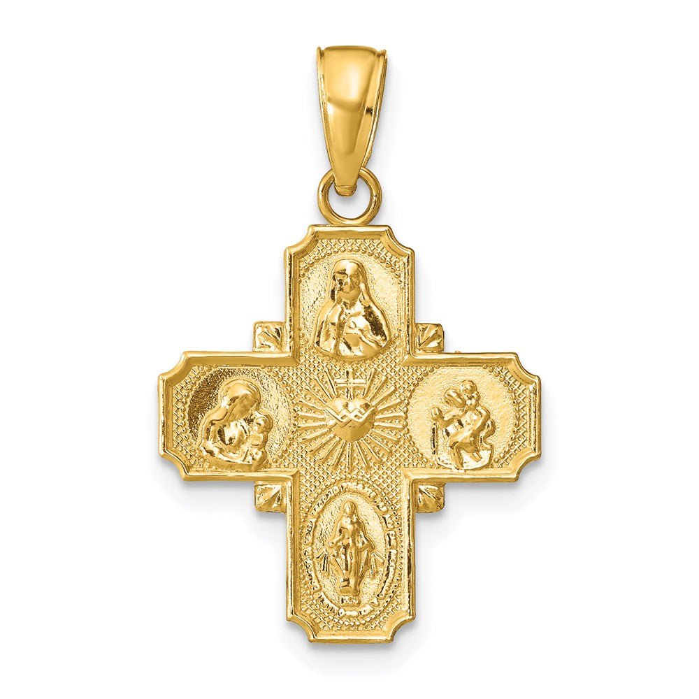 4-Way Medal Pendant in 14k Yellow Gold