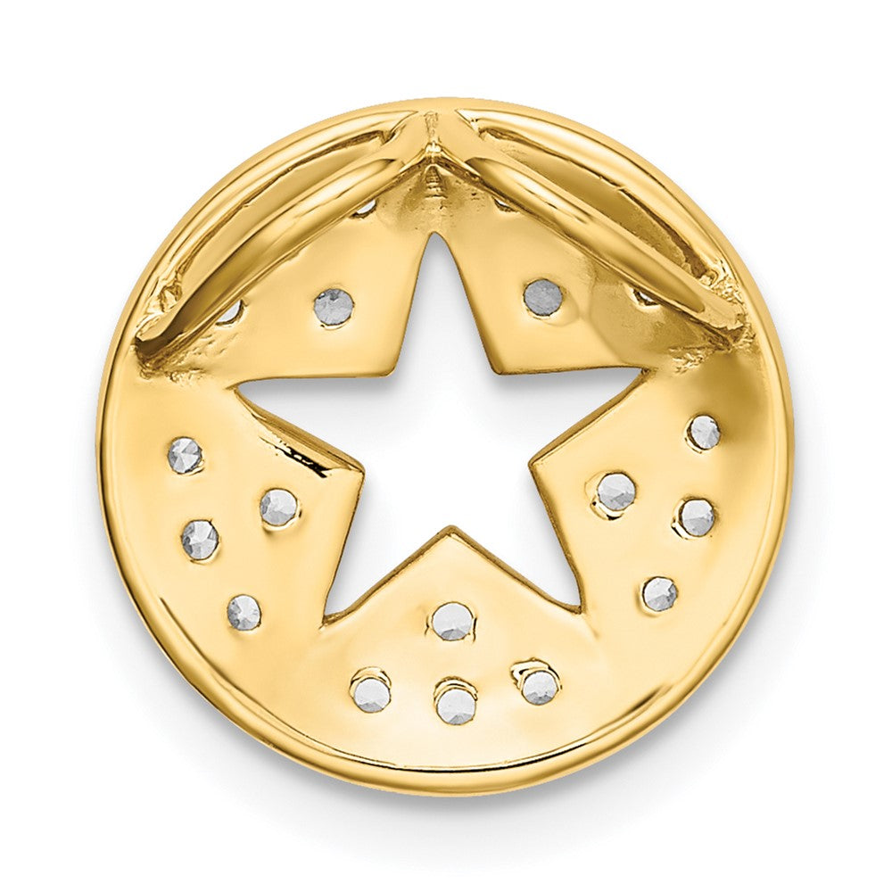 Lab Grown Diamond VS/SI FGH Circle Cut-out Star Pendant in 14k Yellow Gold