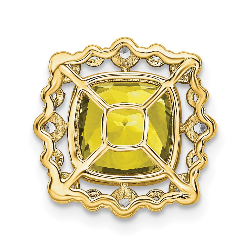 Lab Grown Diamond VS/SI FGH & Cr Yellow Sapp Square Pendant in 14k Yellow Gold