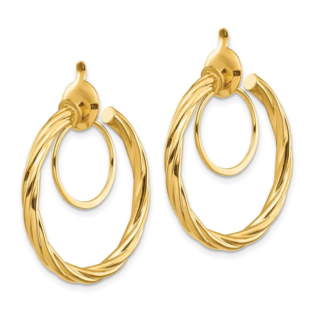 Twisted Non-pierced Hoop Earrings in 14k Yellow Gold