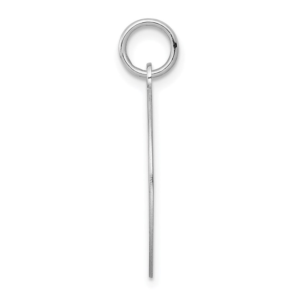 Rhodium-plated German Shepherd Disc Charm in Sterling Silver