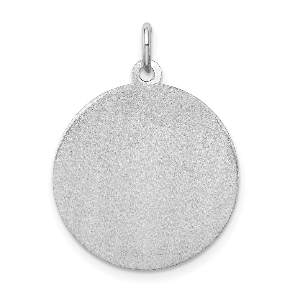 Rhodium-plated German Shepherd Disc Charm in Sterling Silver