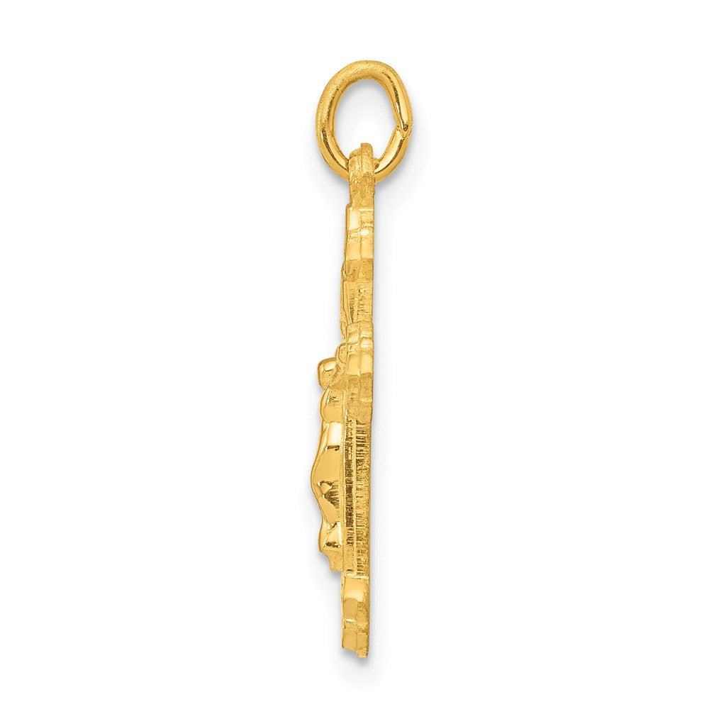 & 24k Gold -plated INRI Crucifix Charm in Sterling Silver