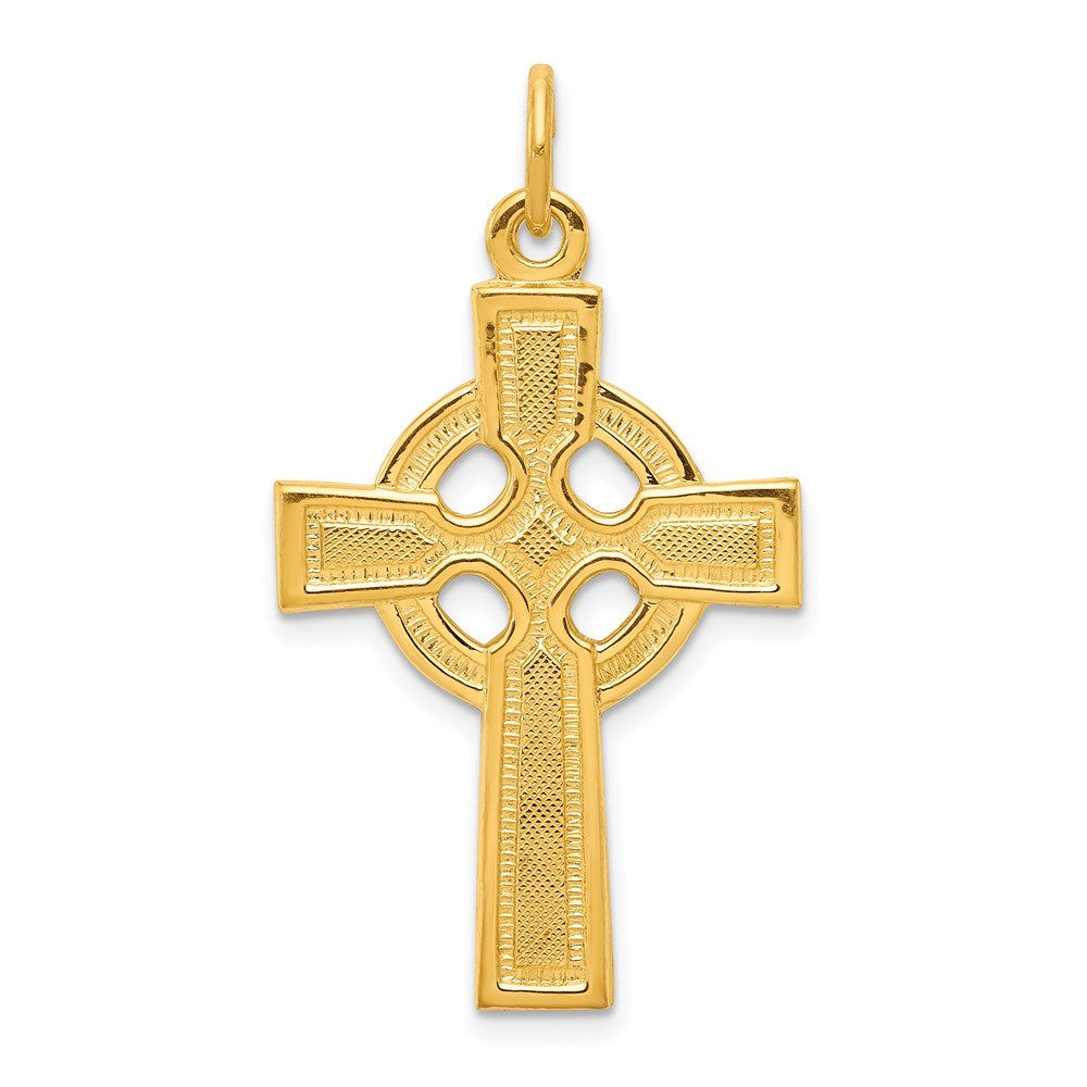 & 24k Gold -Plated Celtic Cross Pendant in Sterling Silver