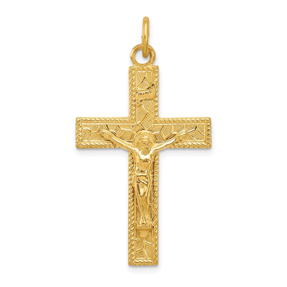 & 24k Gold -Plated INRI Crucifix Pendant in Sterling Silver
