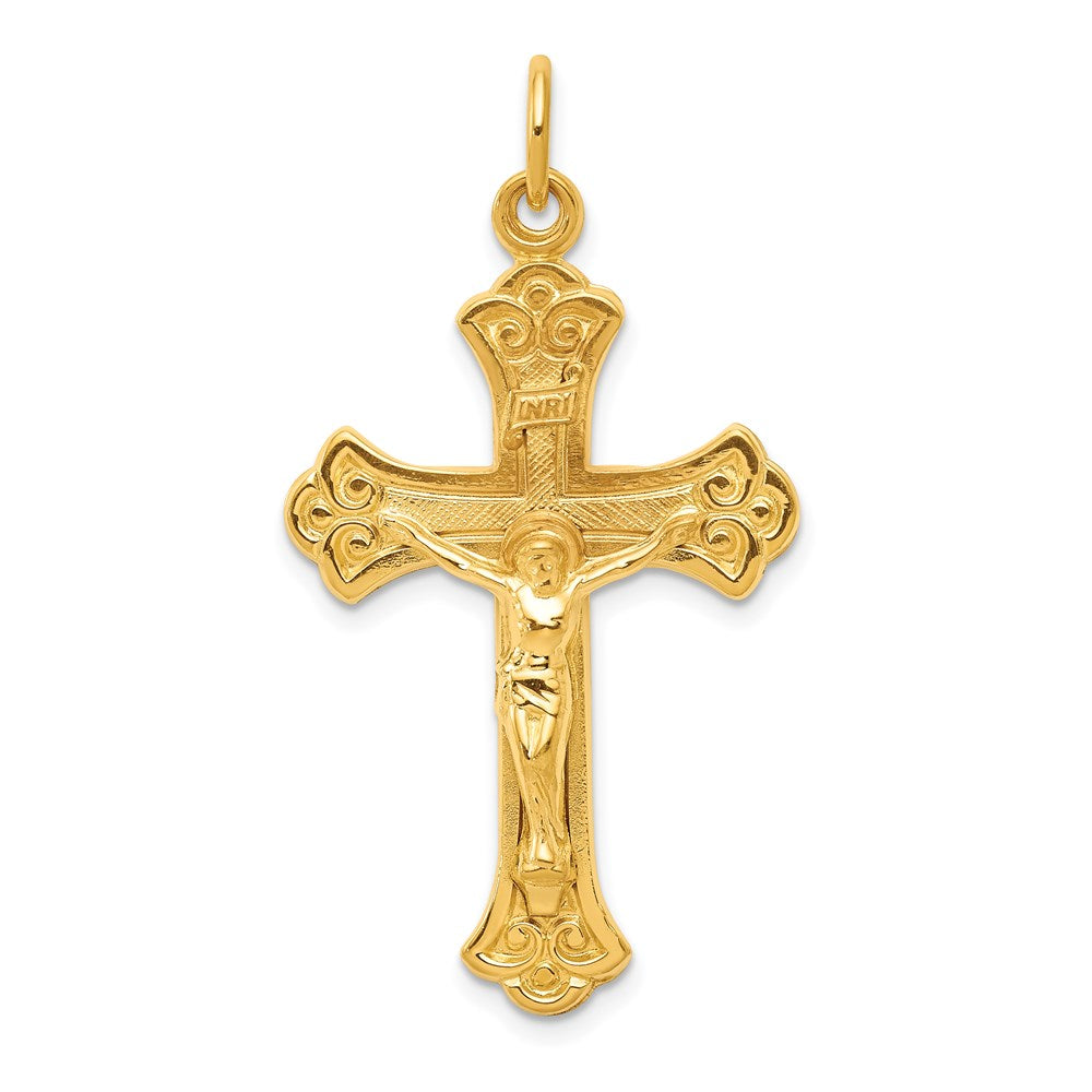 & 24k Gold -Plated INRI Crucifix Pendant in Sterling Silver