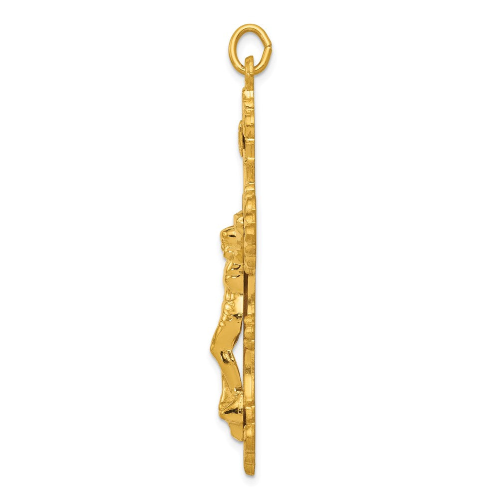 & 24k Gold -Plated INRI Crucifix Pendant in Sterling Silver