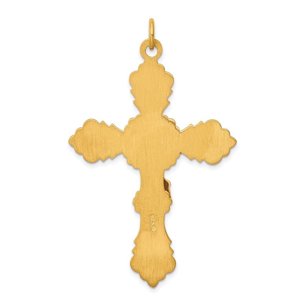 & 24k Gold -Plated INRI Crucifix Pendant in Sterling Silver