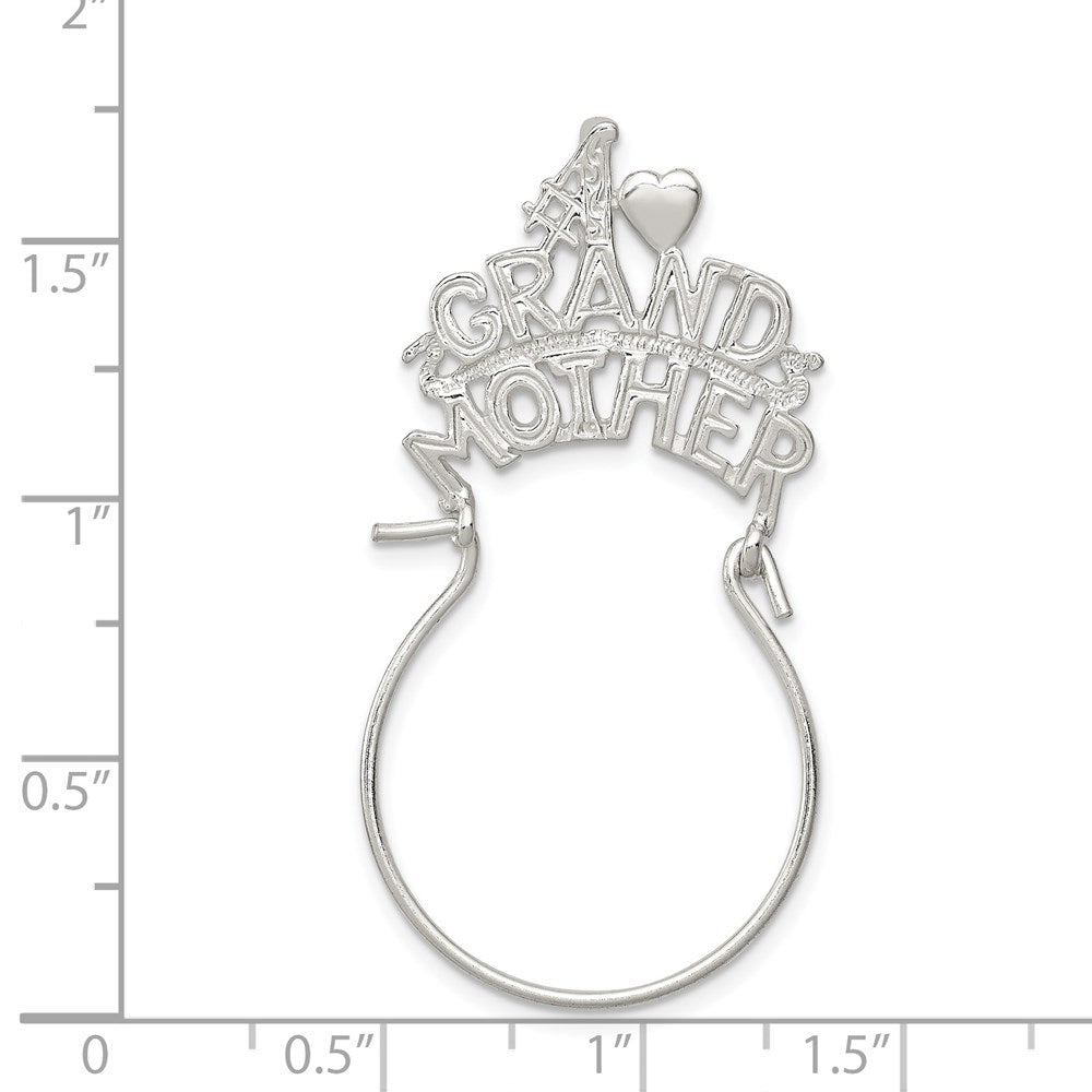 #1 Grandmother Charm Holder in Sterling Silver