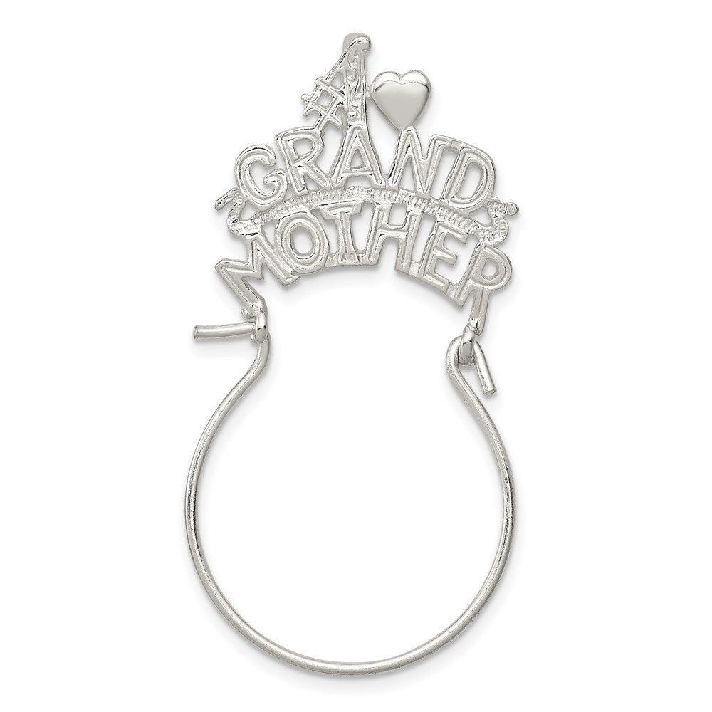 #1 Grandmother Charm Holder in Sterling Silver