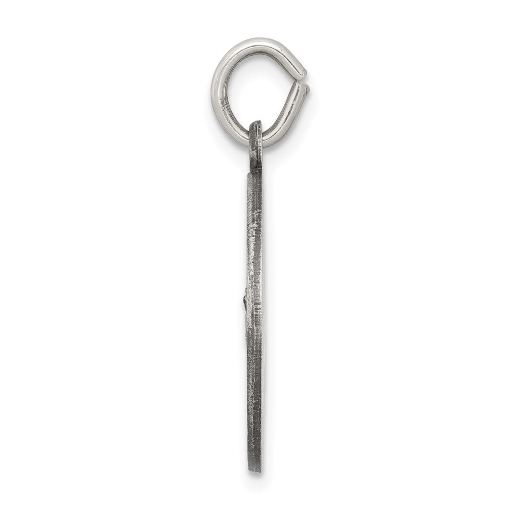 Antiqued Saint George Medal in Sterling Silver