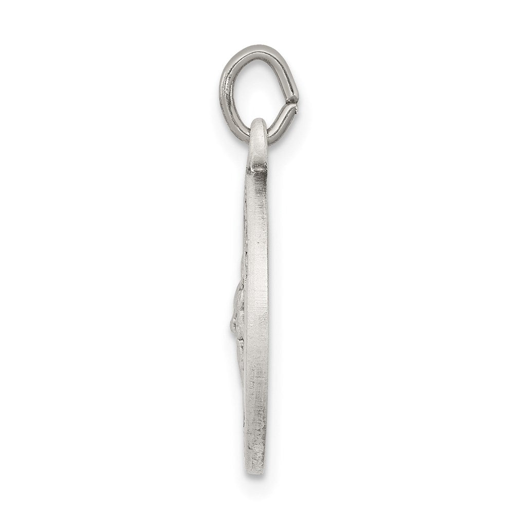Antiqued St. Gerard Medal Pendant in Sterling Silver