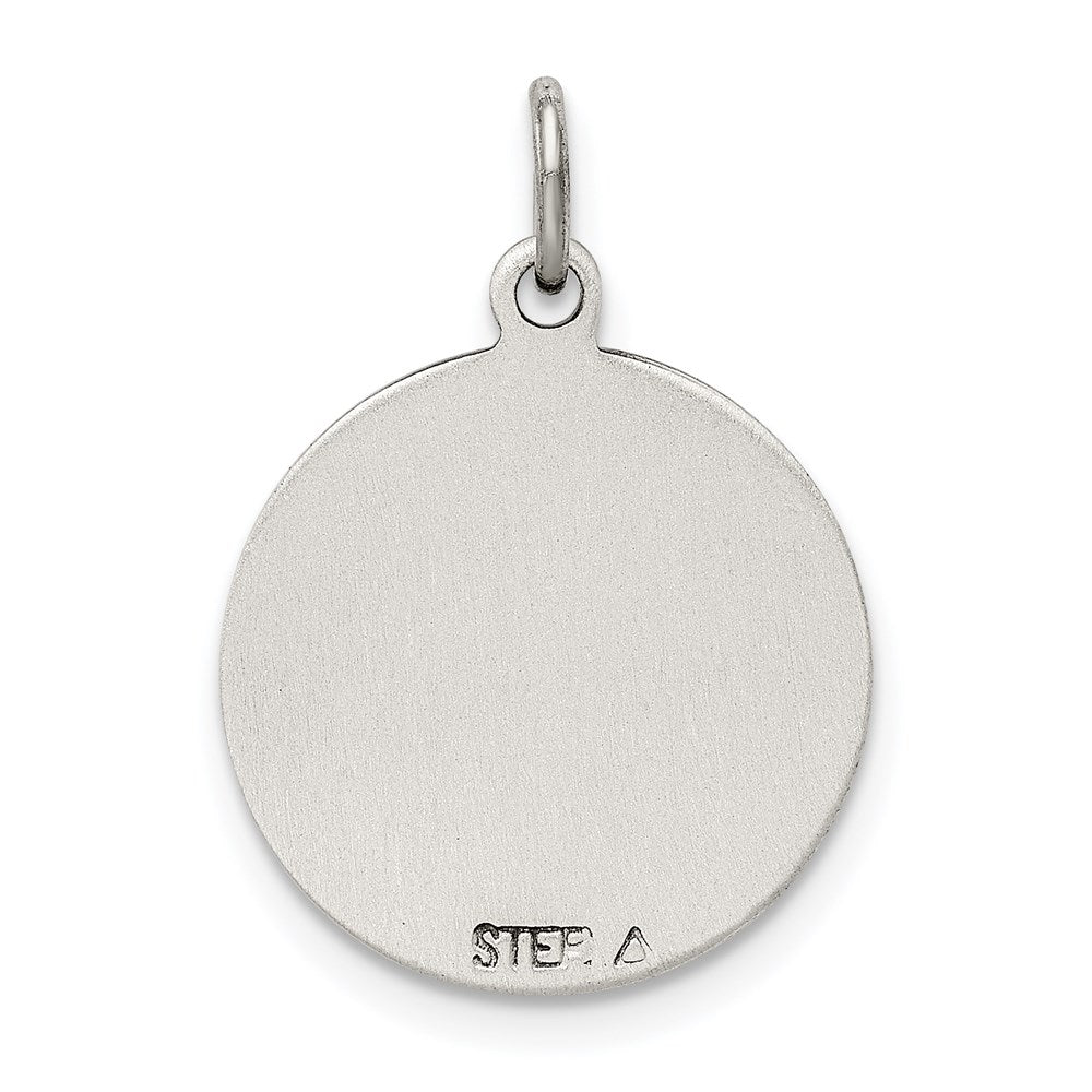 Antiqued St. Gerard Medal Pendant in Sterling Silver