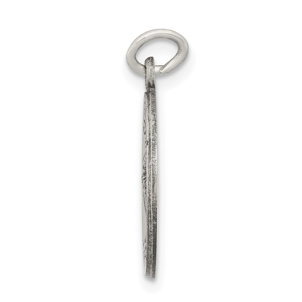 Antiqued Saint Martha Medal in Sterling Silver
