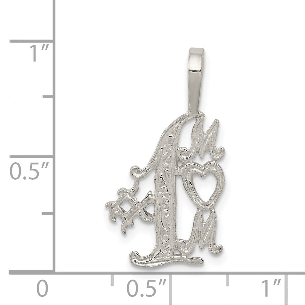 #1 Mom Charm in Sterling Silver