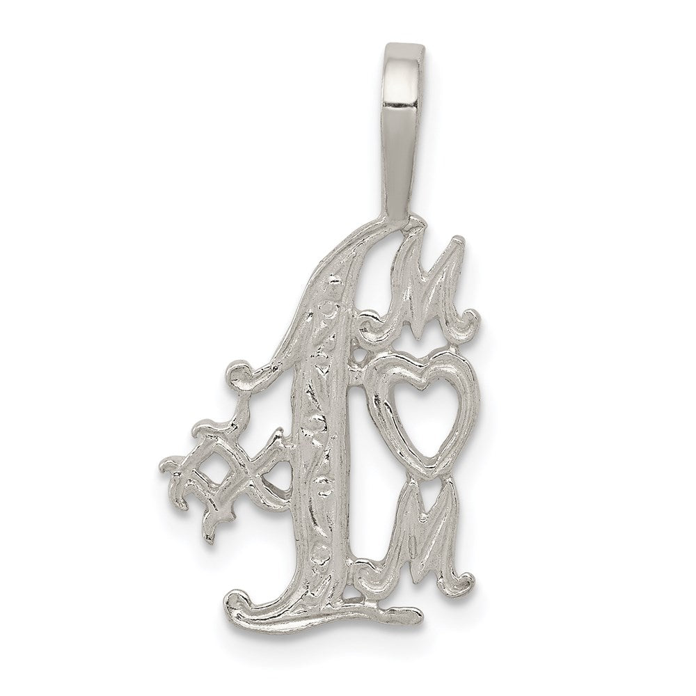 #1 Mom Charm in Sterling Silver