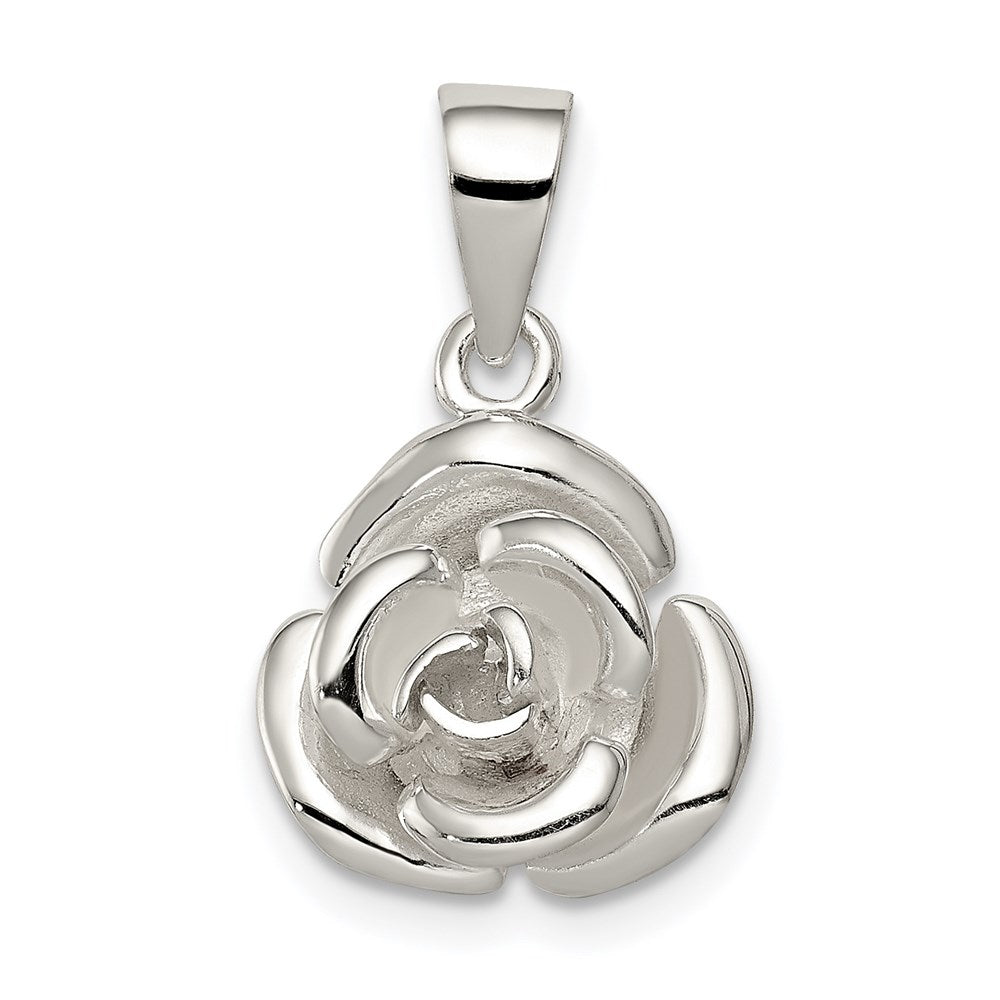 Rose Pendant in Sterling Silver