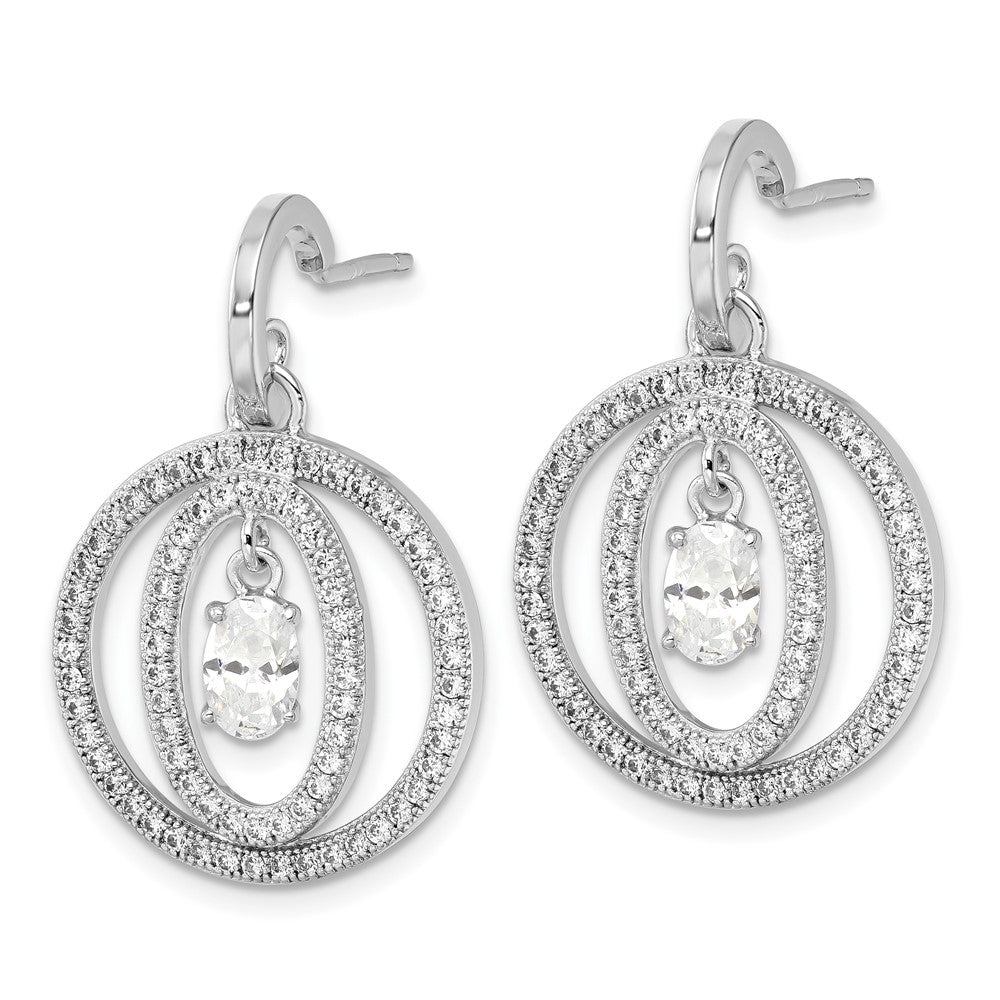 & CZ Brilliant Embers Dangle Post Earrings in Sterling Silver