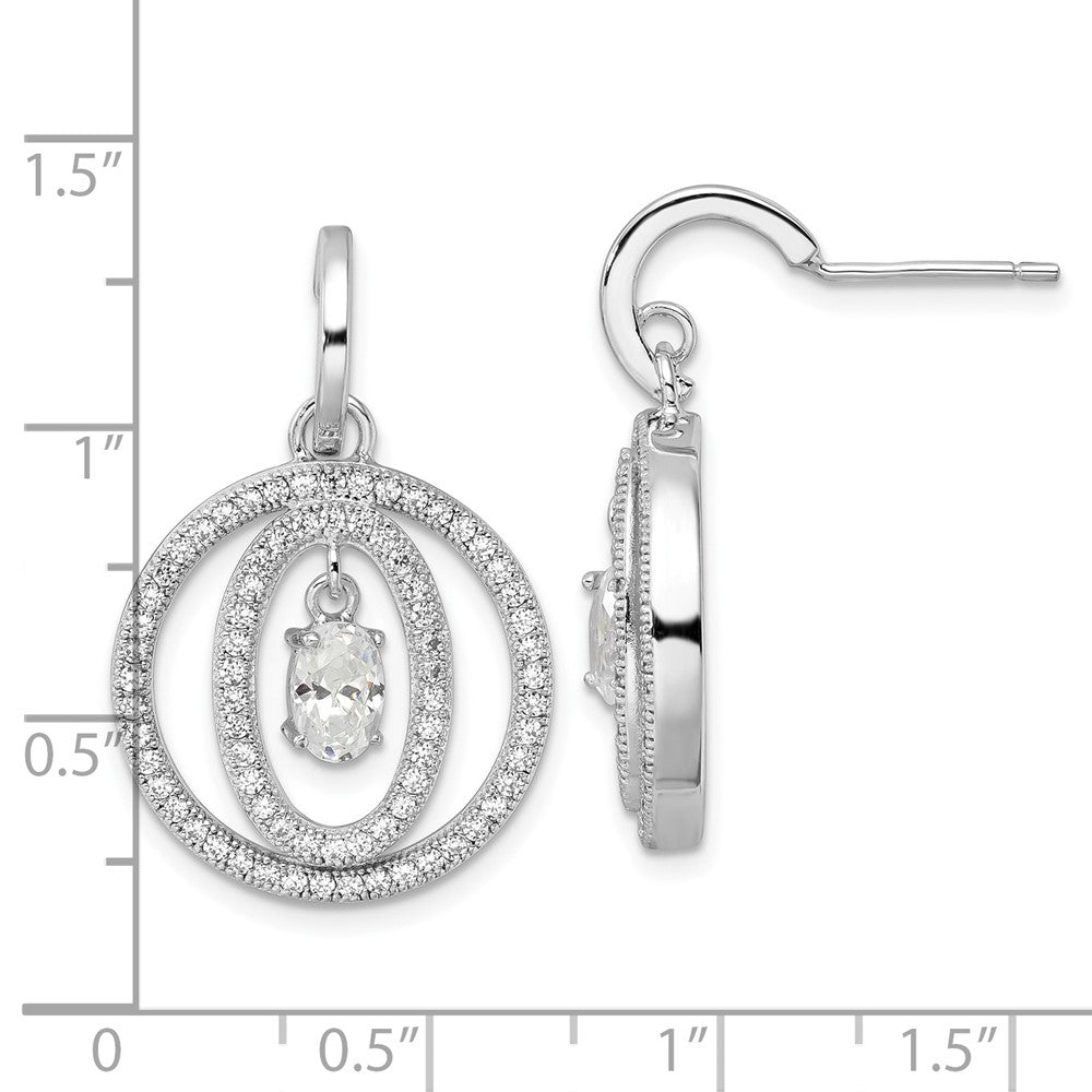 & CZ Brilliant Embers Dangle Post Earrings in Sterling Silver