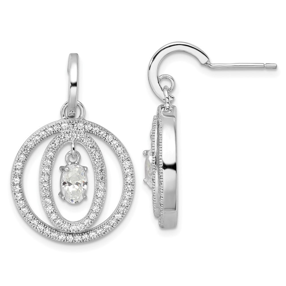 & CZ Brilliant Embers Dangle Post Earrings in Sterling Silver