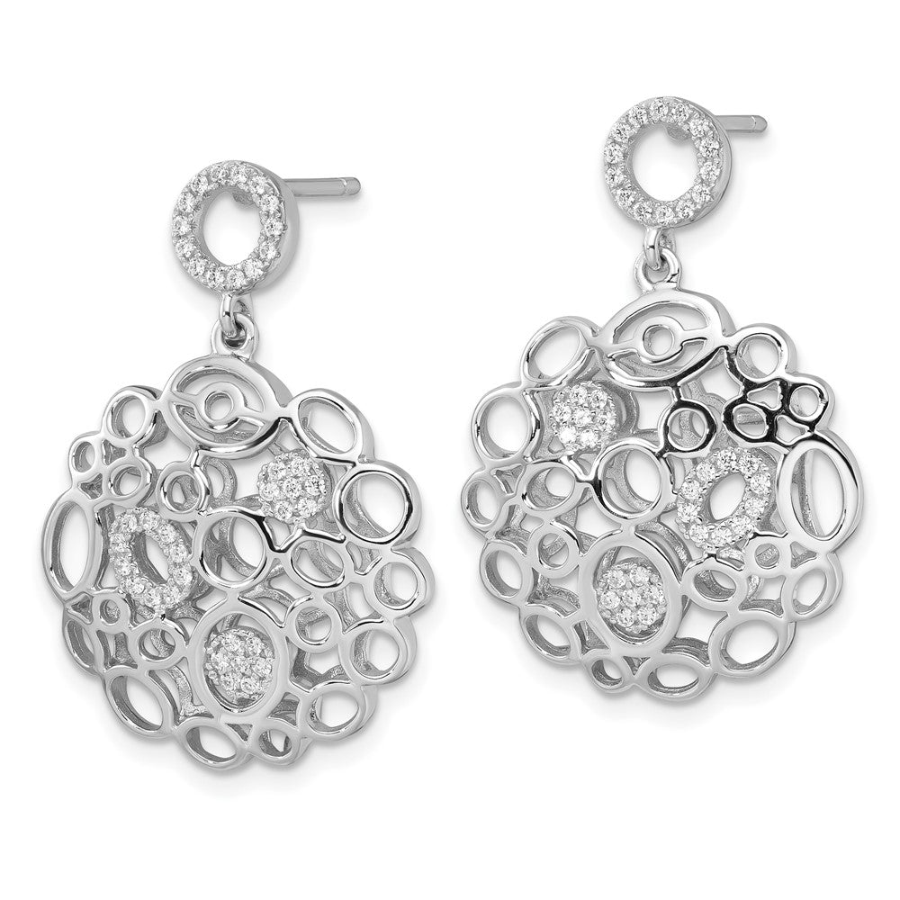 & CZ Brilliant Embers Dangle Post Earrings in Sterling Silver