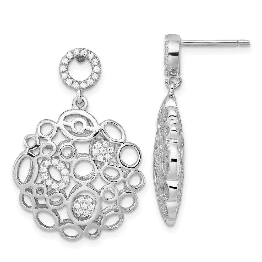 & CZ Brilliant Embers Dangle Post Earrings in Sterling Silver