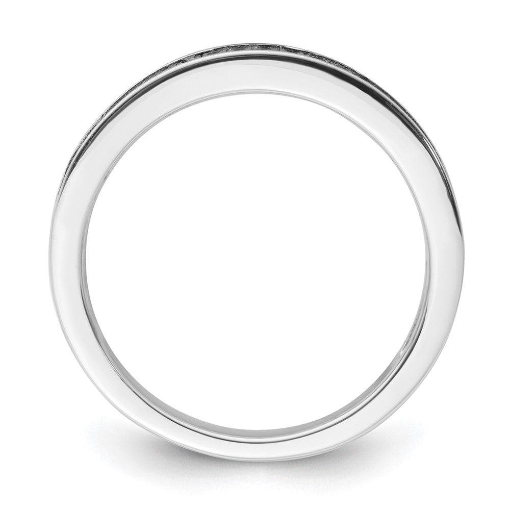 & Black CZ True Fire Ring in Sterling Silver
