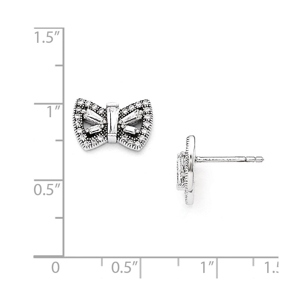 & CZ Brilliant Embers Butterfly Post Earrings in Sterling Silver