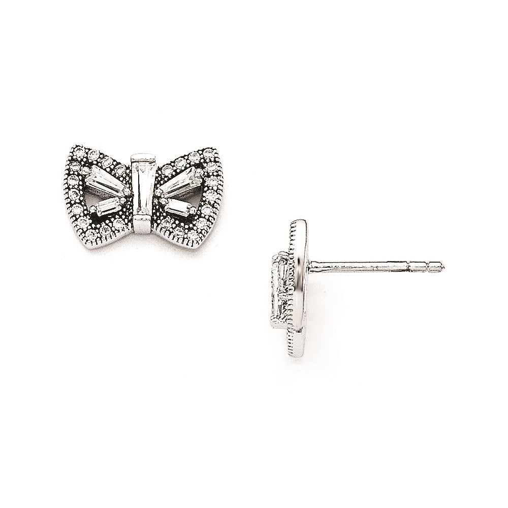 & CZ Brilliant Embers Butterfly Post Earrings in Sterling Silver