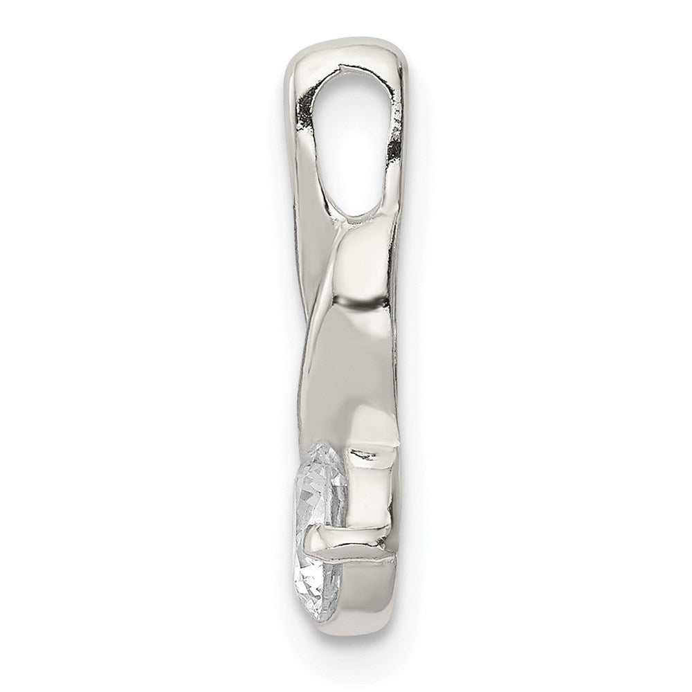 CZ Pendant Chain Slide in Sterling Silver