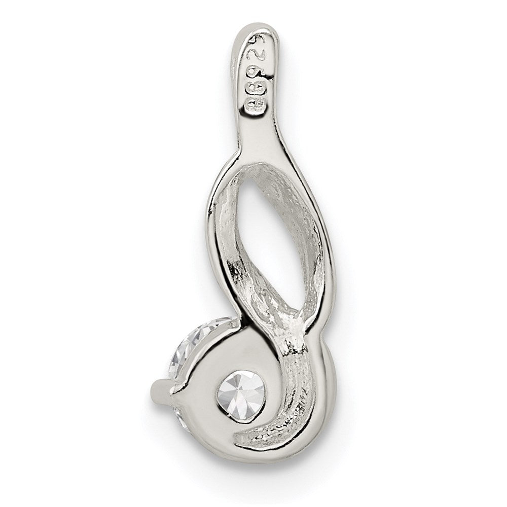 CZ Pendant Chain Slide in Sterling Silver