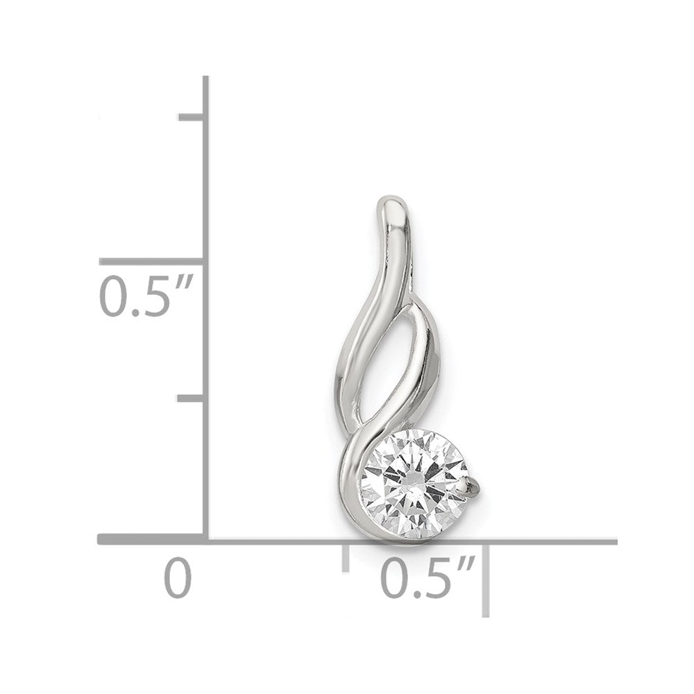 CZ Pendant Chain Slide in Sterling Silver