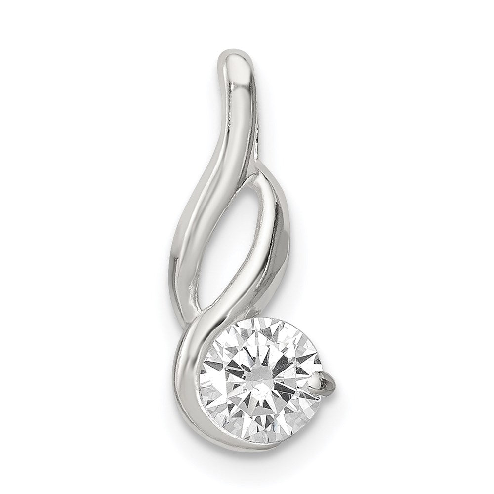 CZ Pendant Chain Slide in Sterling Silver