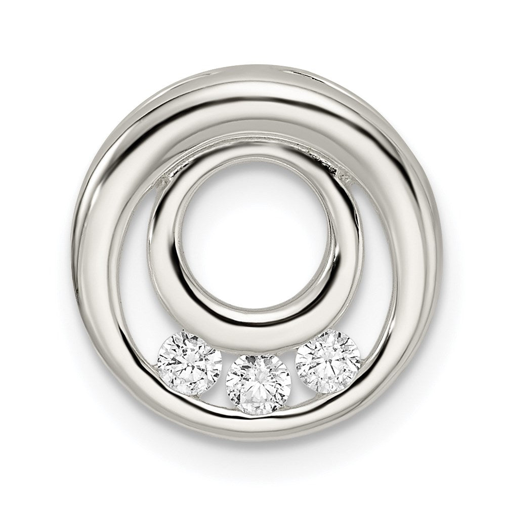 CZ Slide Pendant in Sterling Silver
