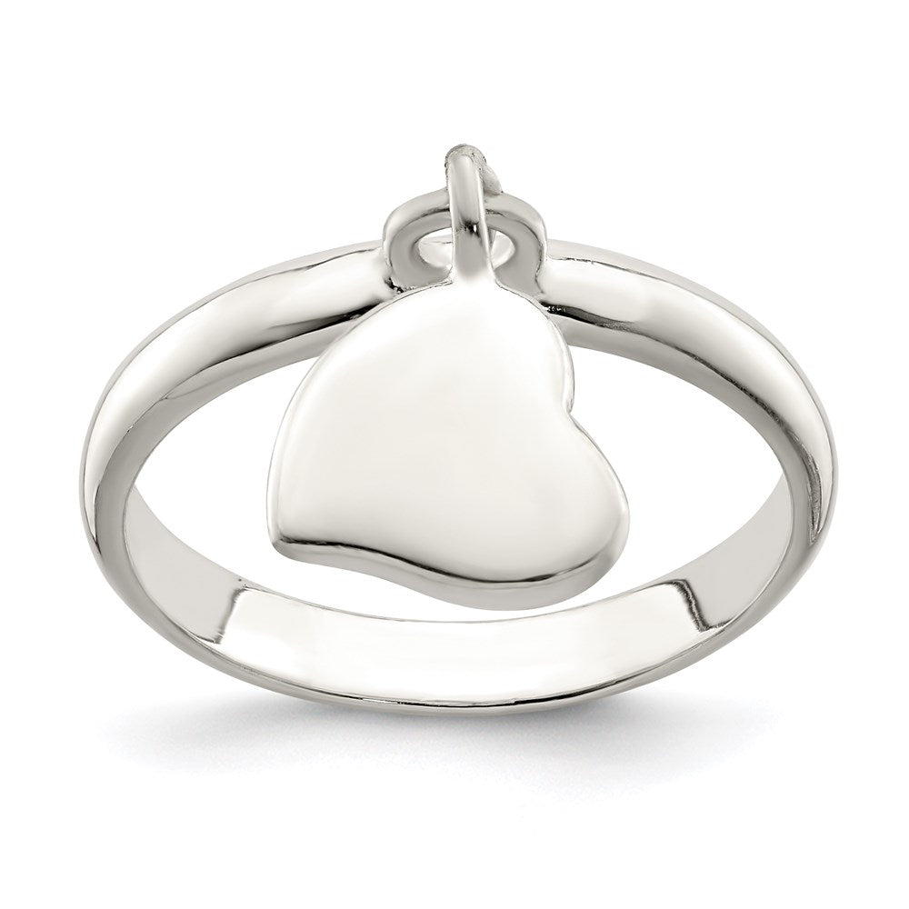 Dangle Heart Ring in Sterling Silver