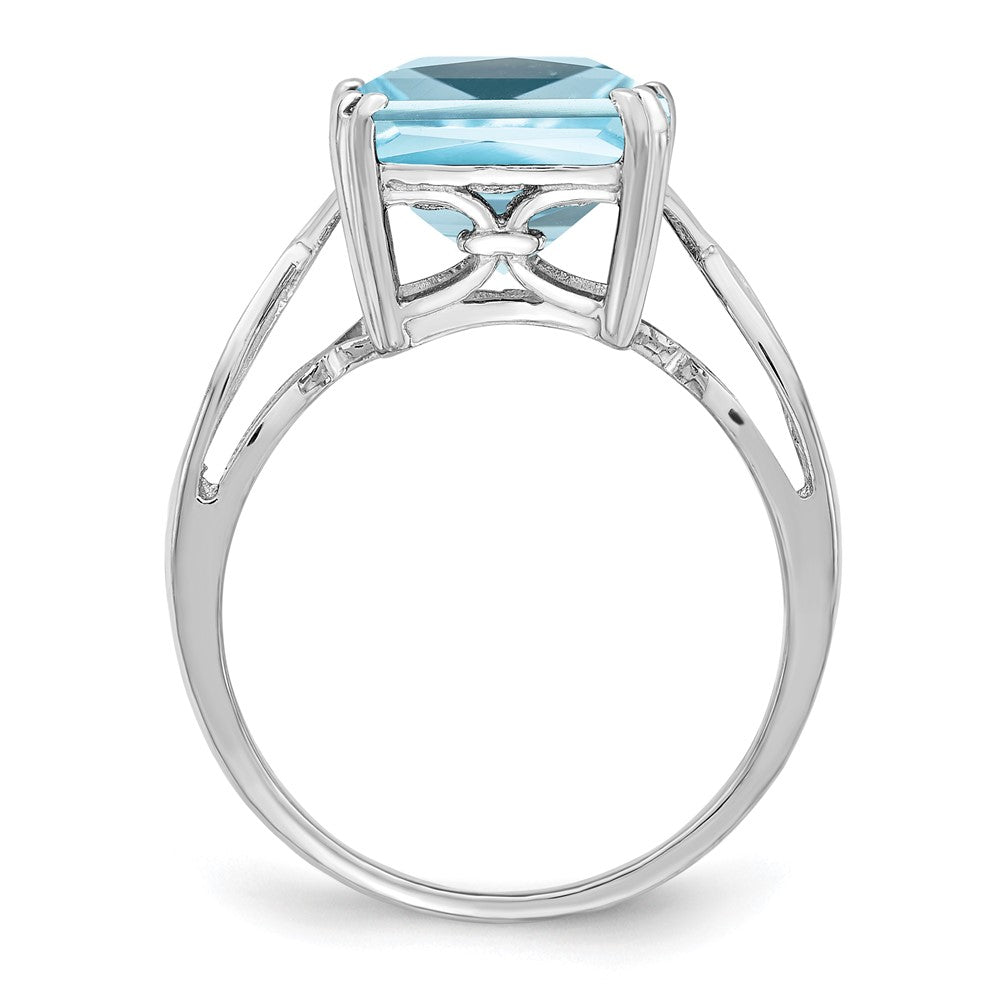 Rhodium Sky Blue Topaz Ring in Sterling Silver