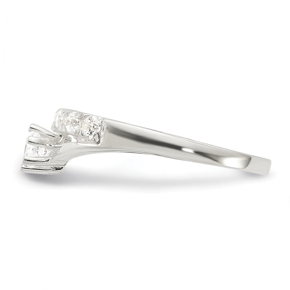 Row & Solitaire CZ Ring in Sterling Silver