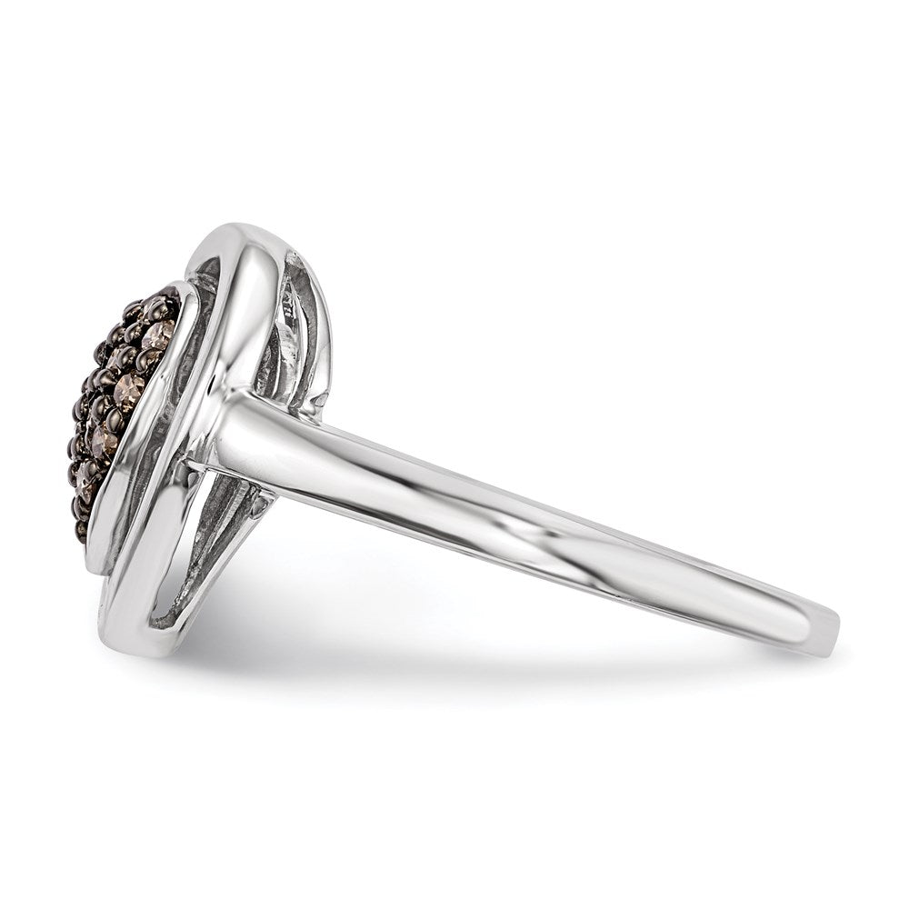 Champagne Diamond Heart Ring in Sterling Silver