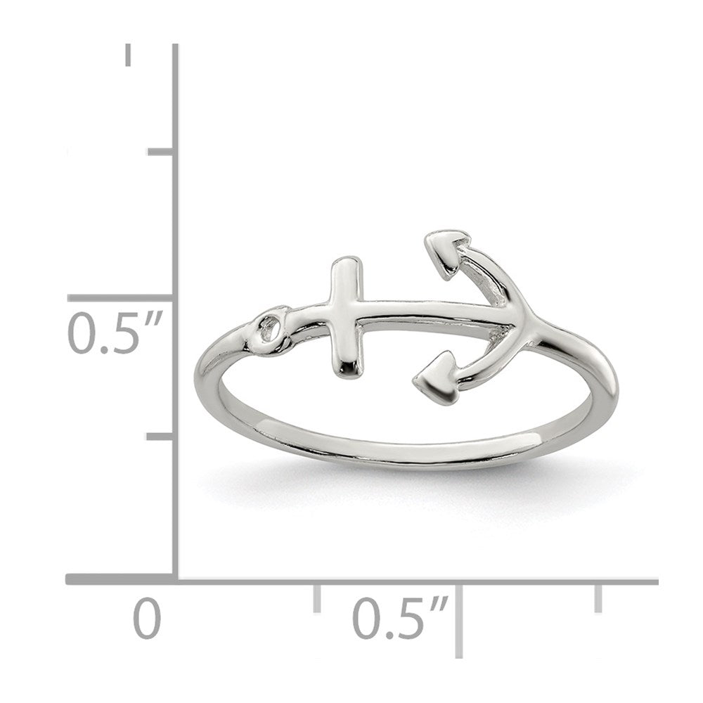 Polished Anchor Ring in Sterling Silver