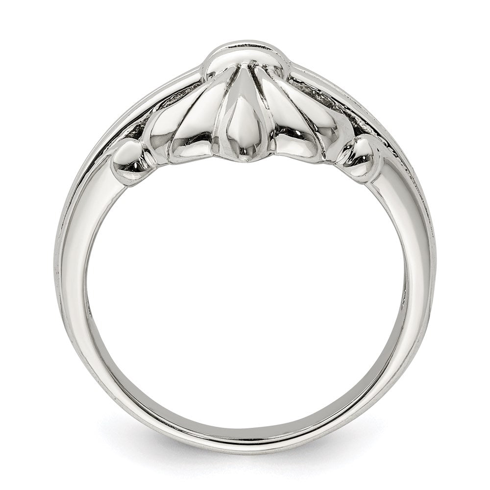 Polished Fleur de Lis Ring in Sterling Silver