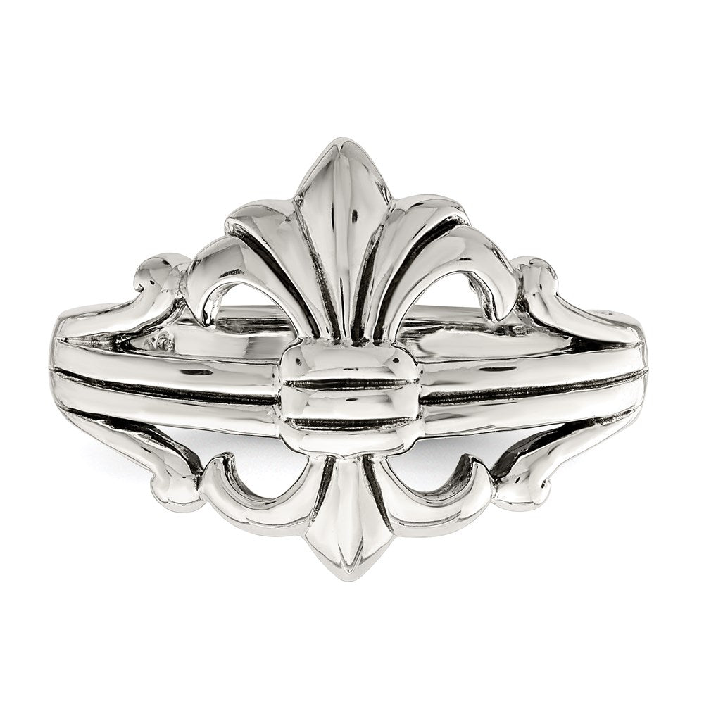 Polished Fleur de Lis Ring in Sterling Silver