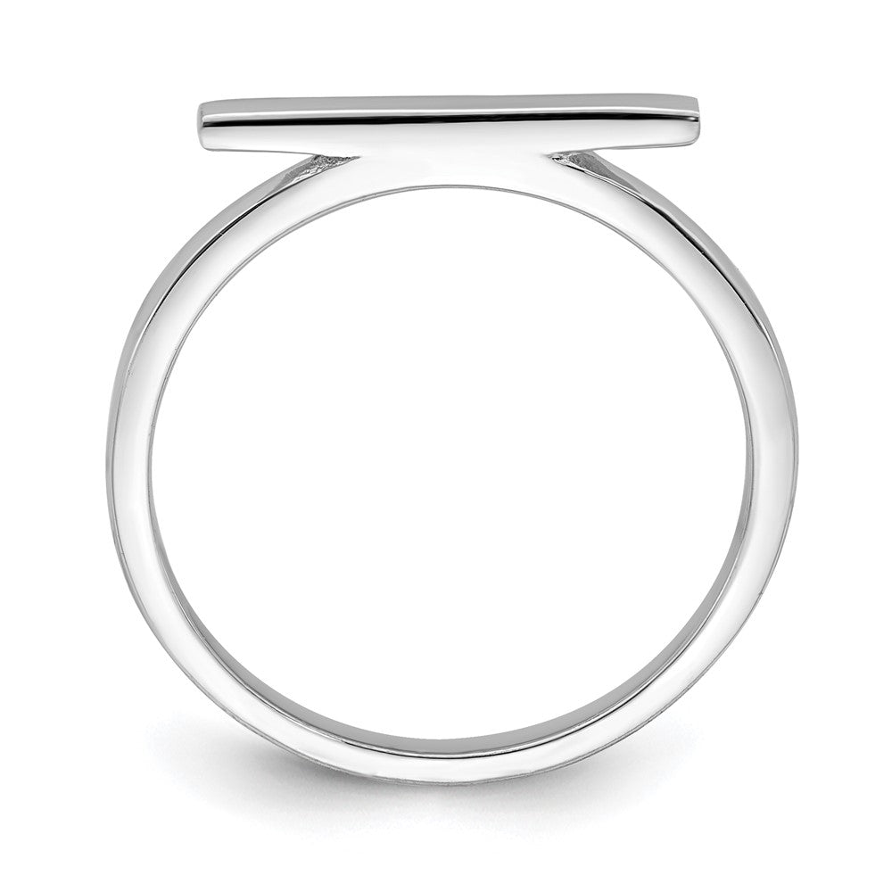 Rhodium-Plated Polished Bar Ring in Sterling Silver