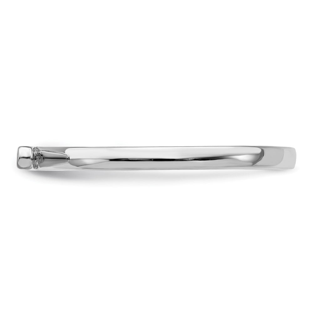 Rhodium-Plated Polished Bar Ring in Sterling Silver